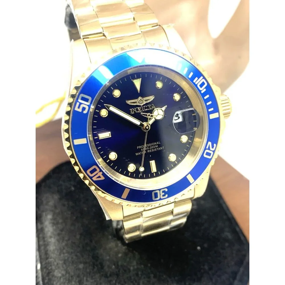 Invicta Men's Watch 26974 Pro Diver Blue Dial Quartz Gold Stainless Steel 40mm